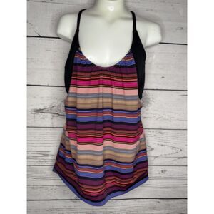 NWOT Athleta Square Neck Bra Cup Underwire Swim Tankini Top Women Size 34D/DD